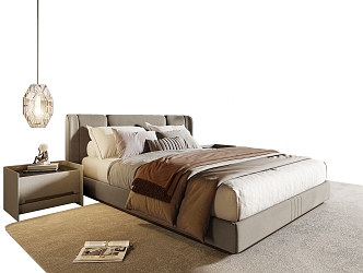 Minotti Double Bed Milotti Bedroom 3d model