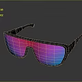 Fashionable Modern Sunglasses With Black Frame And Colorful Reflective Lenses For Daily Use