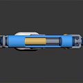 TRACEMAKER Blue Weapon With White Canister And Detailed Mechanical Design Features 3d model