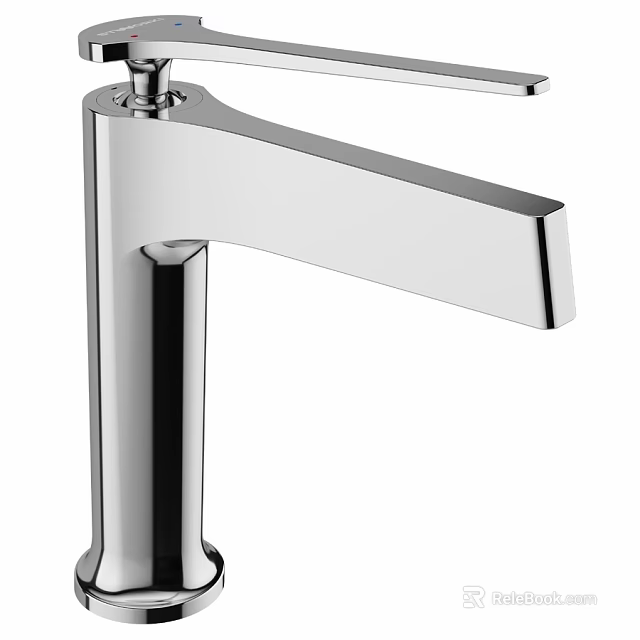 Modern Chrome Faucet With Sleek Single Handle Design For Kitchen Or Bathroom 3d model 