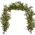 Beautiful Garden Archway Adorned With Lush Green Vines And Yellow Flowers