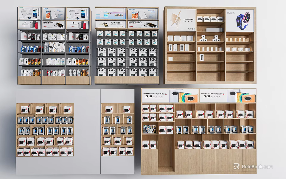 Storage Shelving Units With Versatile Multi Tier Open Design For Home Retail 3d model 