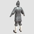 Ancient Warrior Defensive Weapon Armor With Square Plates Helmet And Shoulder Guards 3d model