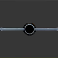 Medieval Sword With Black Blade Blue Guard And Brown Hilt