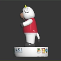 Decorative Cow Themed Furniture Figurine With Red Vest And China USA Logo Base