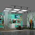 Shopping Mall Store Display Design With Photos Green Plant Decor And Glass Partitions