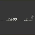 Military Tank Featuring Camouflage Paint Six Wheeled Design Soldiers And Mounted Weapons