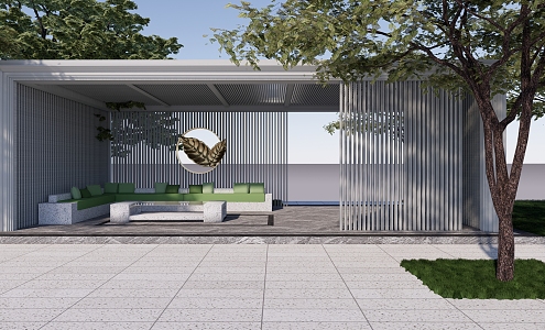 modern pavilion porch 3d model