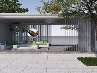 modern pavilion porch 3d model