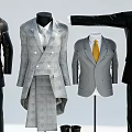Formal Clothes on Mannequins with Suits Tie and Shoes in Various Styles