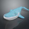 Blue Whale Stuffed Aquatic Animal Toy with Soft Blue Body White Underbelly and Round Eyes