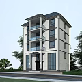 Modern Detached Villa Exterior With Multi Story Design Balconies Large Windows And Trees