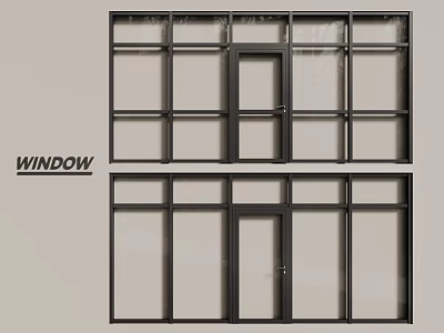 Modern Casement Window Design With Black Frame And Multiple Glass Panels 3d model