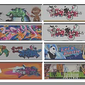 Colorful Graffiti Style Bedroom Background Wall With Artistic Murals And Vibrant Patterns