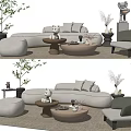 Modern sofa coffee table combination 3d model