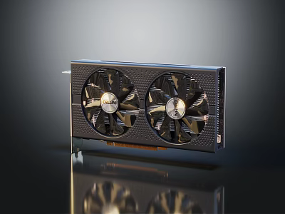 High Performance Computer Graphics Card With Dual Fan Cooling System And Modern Design 3d model