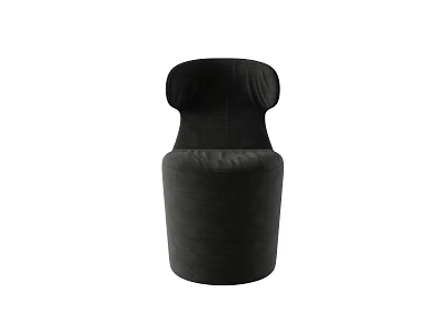 Modern Black Single Sofa With Curved Back And Velvet Upholstery For Living Room 3d model