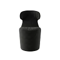 Modern Black Single Sofa With Curved Back And Velvet Upholstery For Living Room
