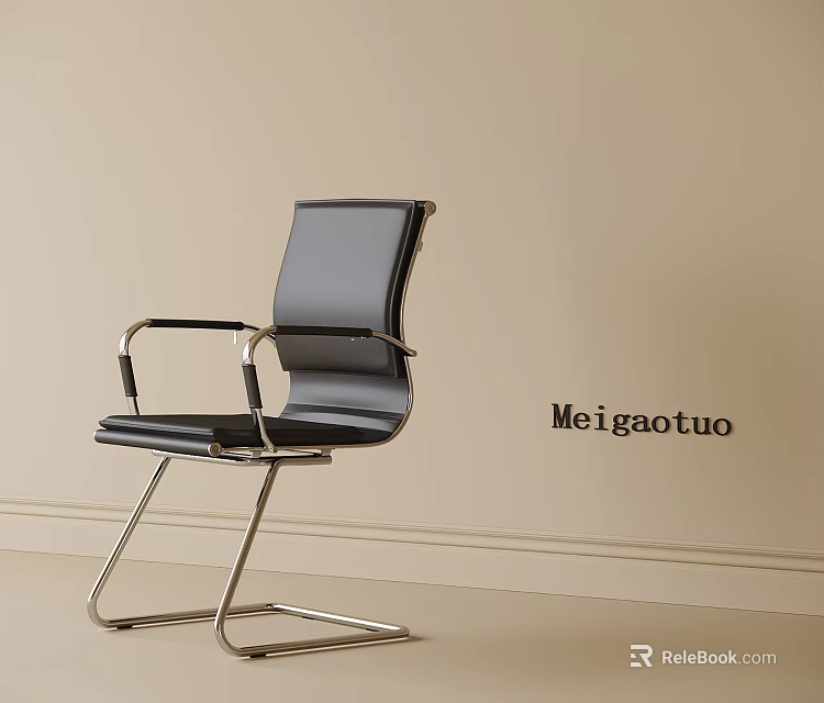 Meigaotuo Modern Black Leather Office Chair With Comfortable Sturdy Metal Frame Design 3d model 