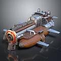 Vintage Steampunk Airship Model Featuring Metal Structure Propeller And Balloon Like Body
