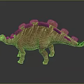 Stegosaurus Dinosaur With Plated Back And Spiked Tail Brown Striped Texture