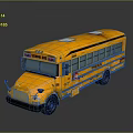 Yellow School Bus Exterior With School Bus Lettering And Side Windows