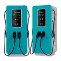 Teison Blue Electric Vehicle Chargers Two Units With Dual Ports And Digital Screens