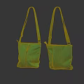 Two Green Leather Handbags With Long Shoulder Straps And Zipper Detail On Dark Background