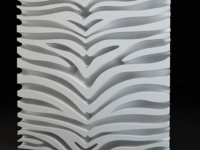 White Decorative Wall With 3D Wavy Texture For Modern Interior Design 3d model