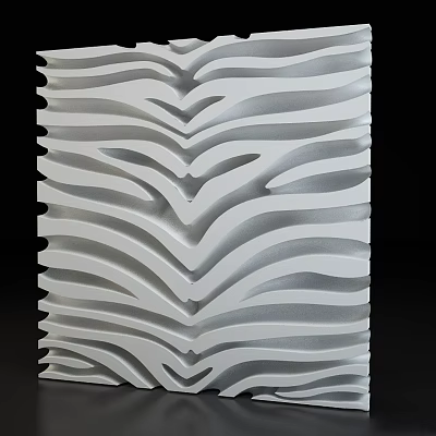 White Decorative Wall With 3D Wavy Texture For Modern Interior Design 3d model