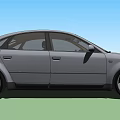 Gray Sedan Car With Sleek Side View And Large Alloy Wheels