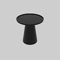 Modern Black Side Table With Round Top And Conical Base Design 3d model
