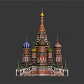Historic Colorful Onion Dome Architecture With Golden Spire Red Walls And Green Roofs