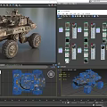 Modern Military Wheeled Tank Featuring Heavy Armor Weapon Camouflage Exterior and Large Tires