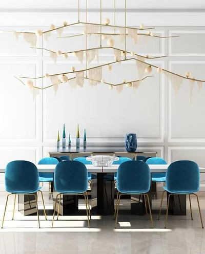 Dining table and chair combination 3d model