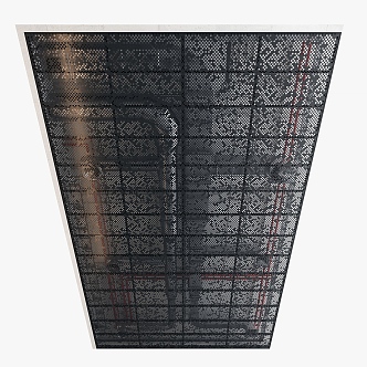 Metal mesh ceiling on top of building 3d model