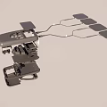 Detailed Mechanical Structure With Connected Panels And Electronic Components