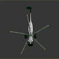 Green And White Helicopter Exterior With American Flag And Rotors Design