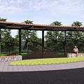 Modern Great Wall Shape Curved Corridor Frame 3d model