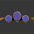 Futuristic Cosmic Aerospace Spaceship With Blue Glowing Engines And Orange Silver Design