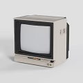 Vintage Retro CRT Television With Beige Casing Control Panel And Screen