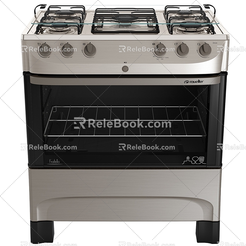 Five-eye floor cooker 3d model