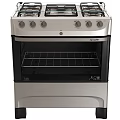 Stainless Steel Freestanding Kitchen Cooker With Oven And Control Knobs 3d model