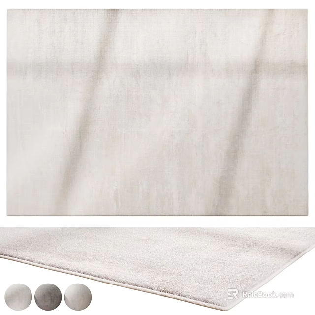 Square Light Beige Soft Textured Modern Minimalist Carpet For Living Room Floor Decor 3d model 