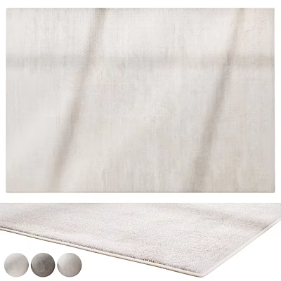 Square Light Beige Soft Textured Modern Minimalist Carpet For Living Room Floor Decor 3d model