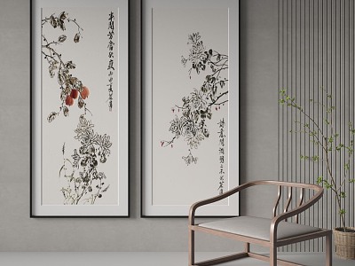 New Chinese Plant Painting Decorative Painting model