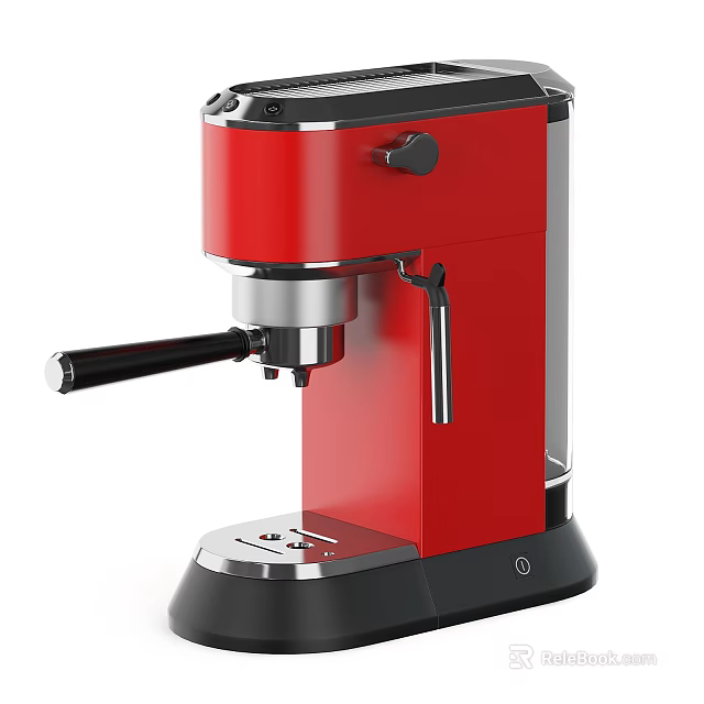 Stylish Red Coffee Machine As Modern Kitchen Appliance With Sleek Design 3d model