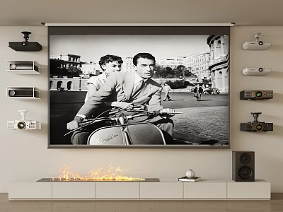 Projector Audio Fireplace 3d model