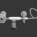 Modern Silver Shower Faucet With Fixed Head And Handheld Sprayer Controls 3d model
