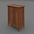 Traditional Solid Wooden Entryway Side Cabinet With Double Doors And Legs